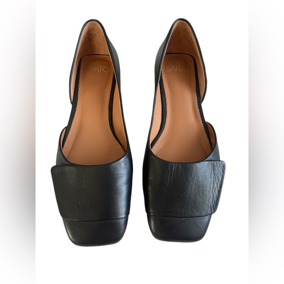 Franco Sarto Tracy Flat Black Leather Square Toe D’Orsay Size 9 - Picture 4 of 6
